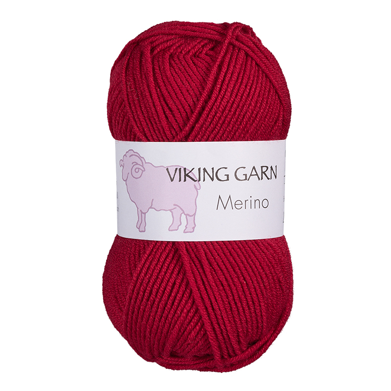 Viking Merino 860 Mørk rød, Merinould, fra Viking