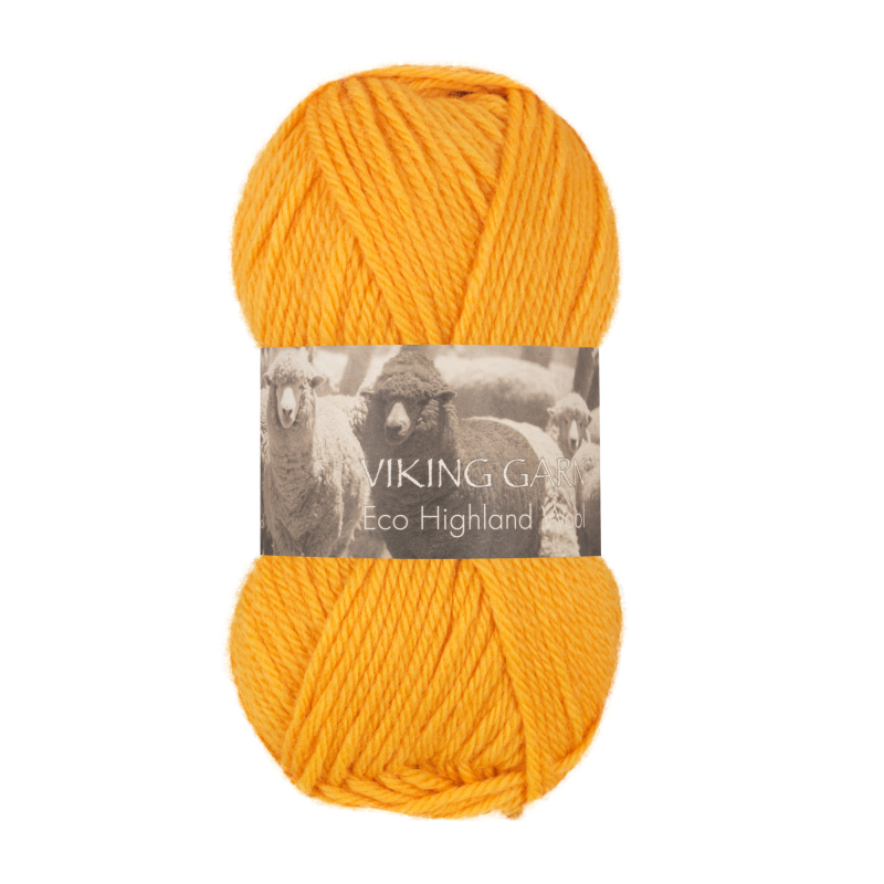 Viking Eco Highland Wool 245 Gul, Uldgarn, fra Viking