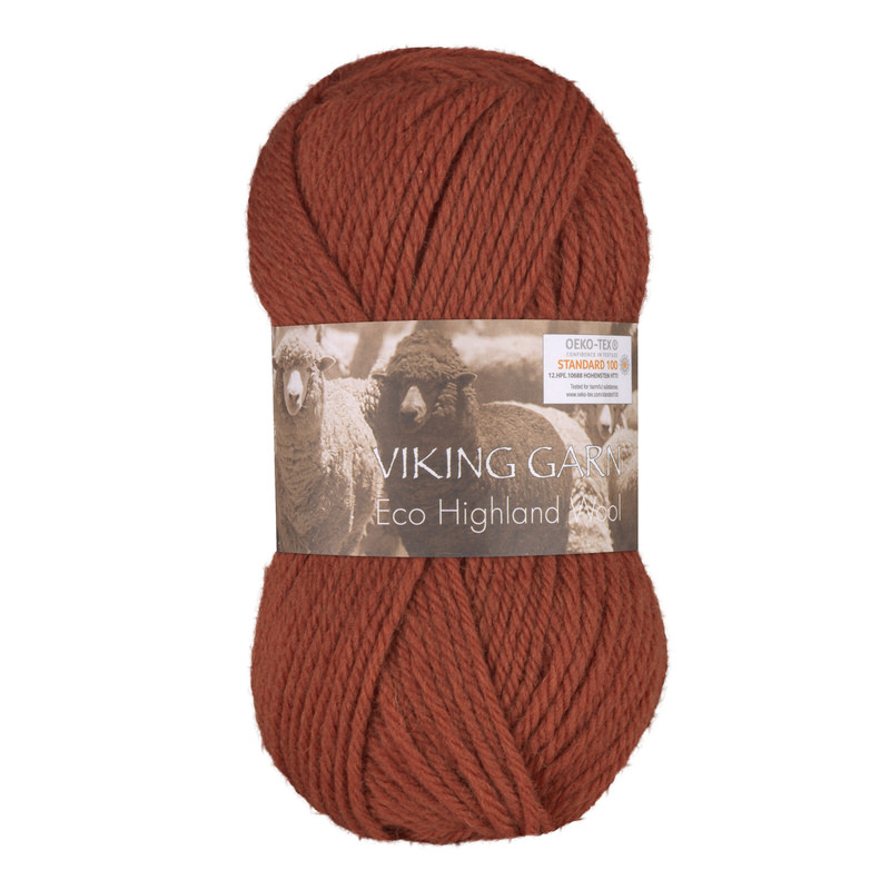 Viking Eco Highland Wool 252 Rust, Uldgarn, fra Viking