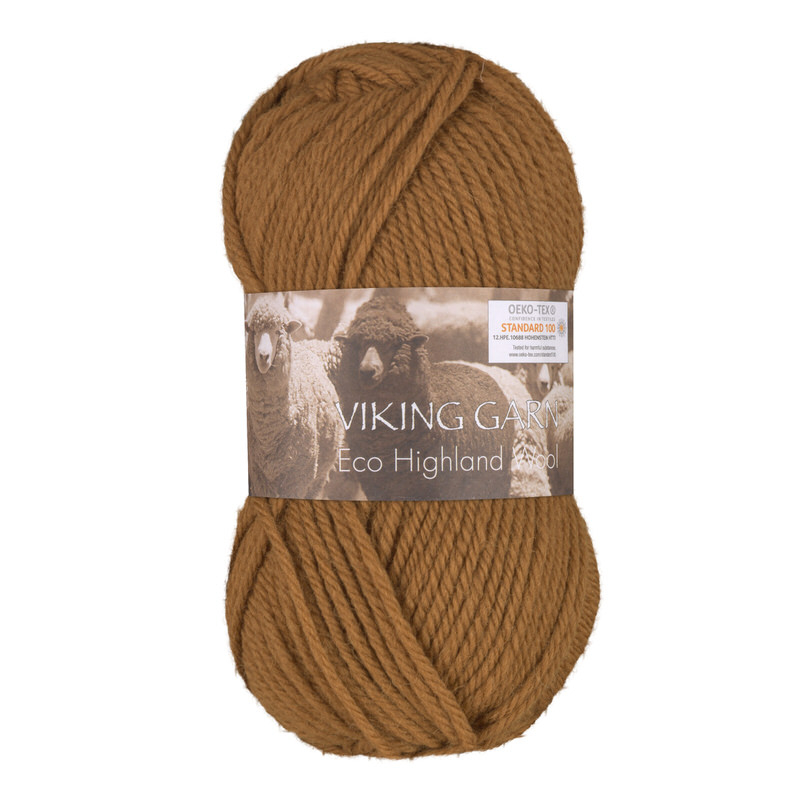 Viking Eco Highland Wool 253 Cognac, Uldgarn, fra Viking