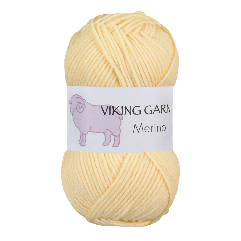 Viking Merino 843 Lys gul, Merinould, fra Viking
