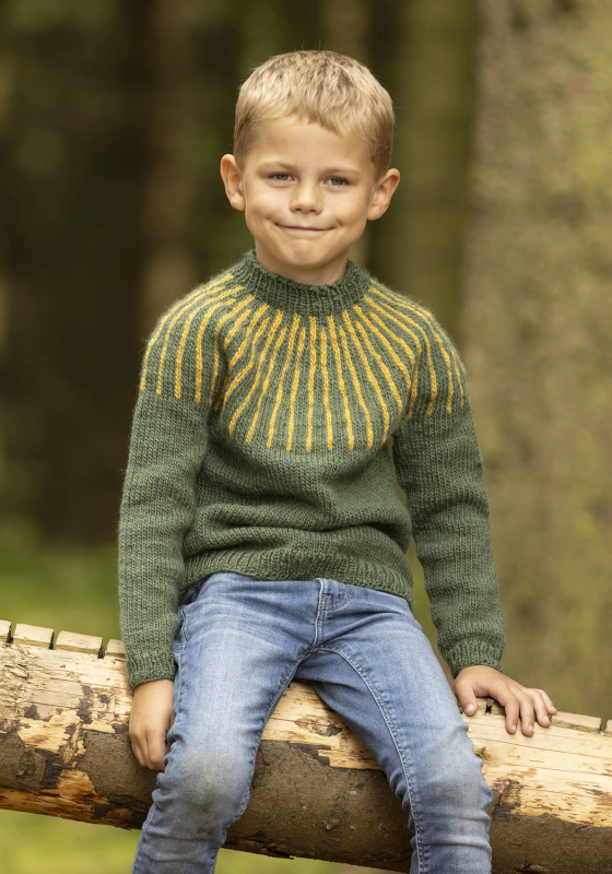 "Aldis" genser- Viking Design 2332-2B Kit - 2-12 år - Viking Wool, fra Viking
