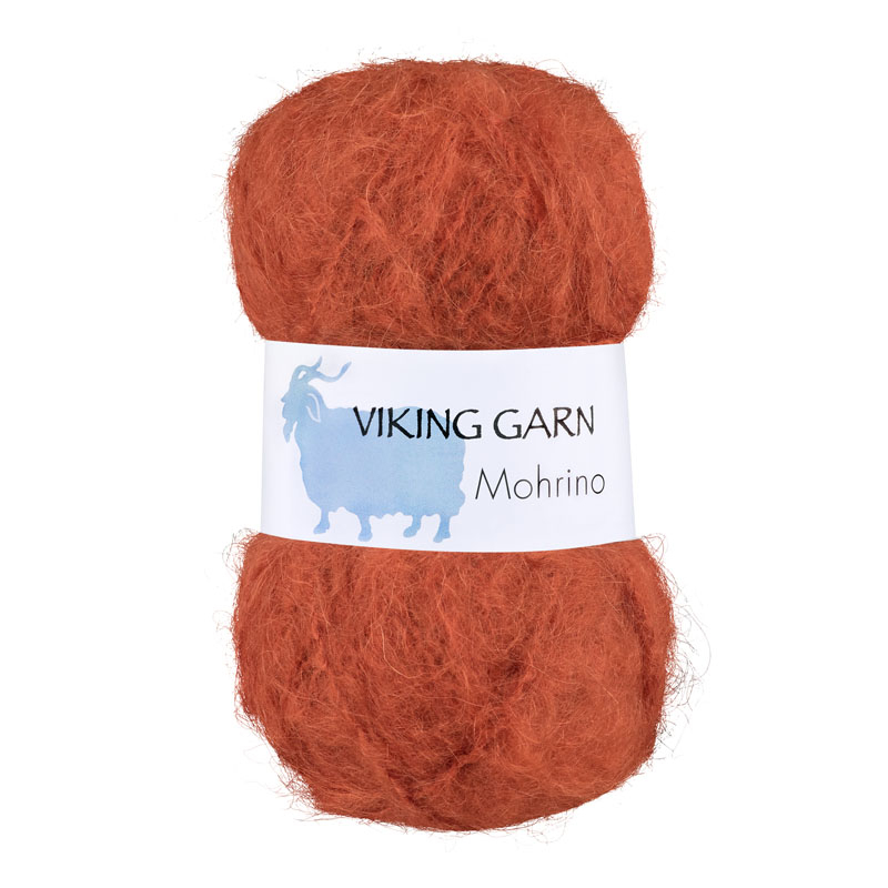 Viking Mohrino - 555 Brændt Orange, Mohairgarn, fra Viking