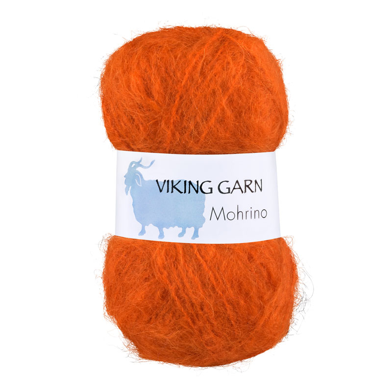 Viking Mohrino - 554 Orange, Mohairgarn, fra Viking