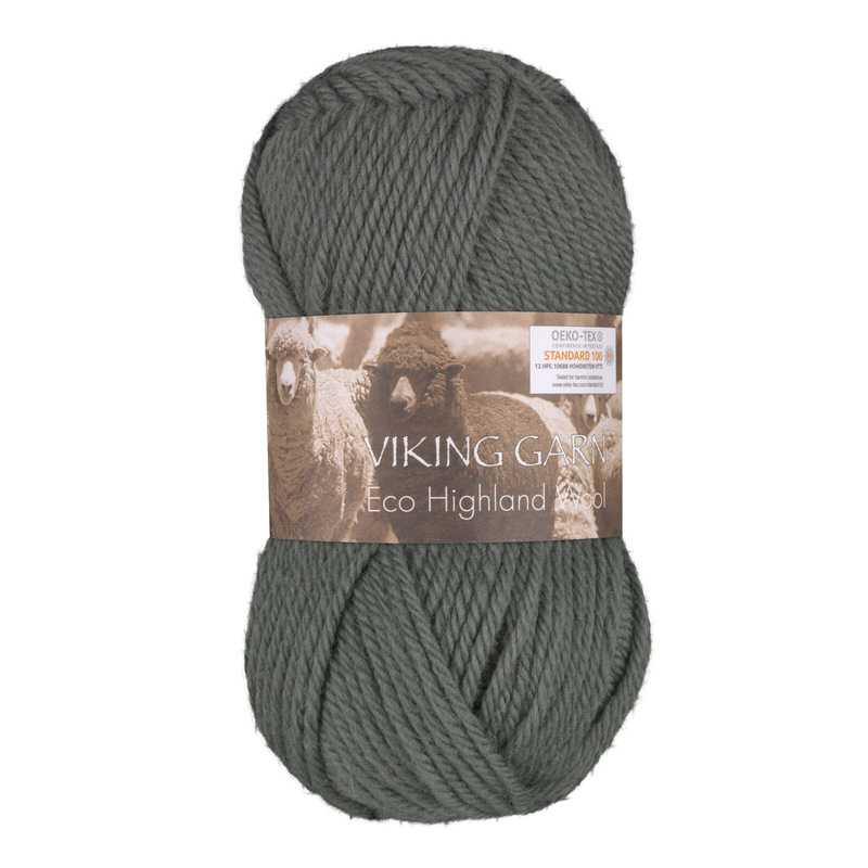 Viking Eco Highland Wool 234 Støvet grøn, Uldgarn, fra Viking