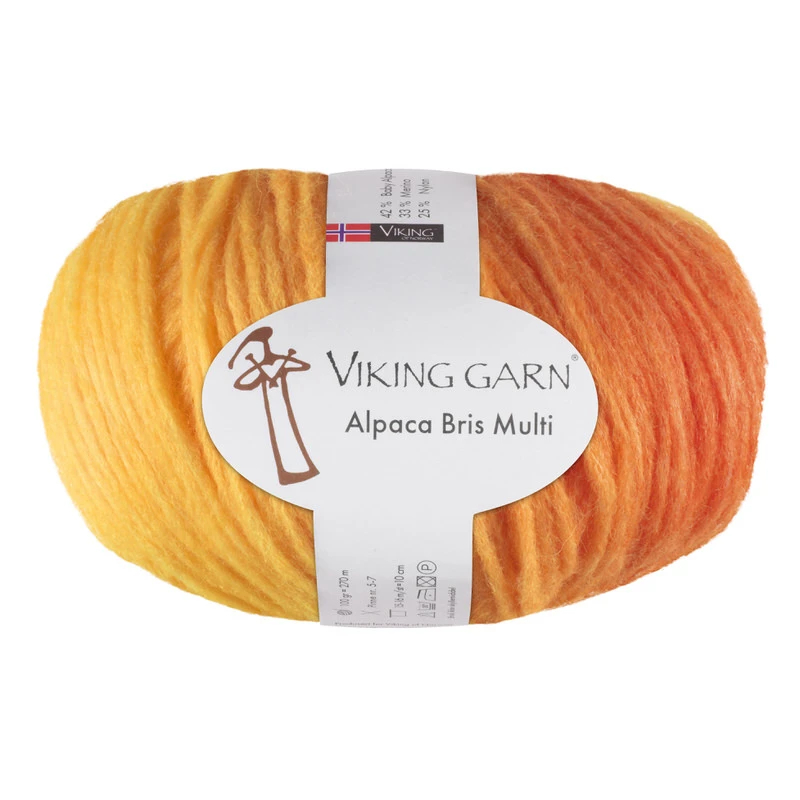 Viking Bris Multi - 342 Multi gul, Alpacagarn, fra Viking