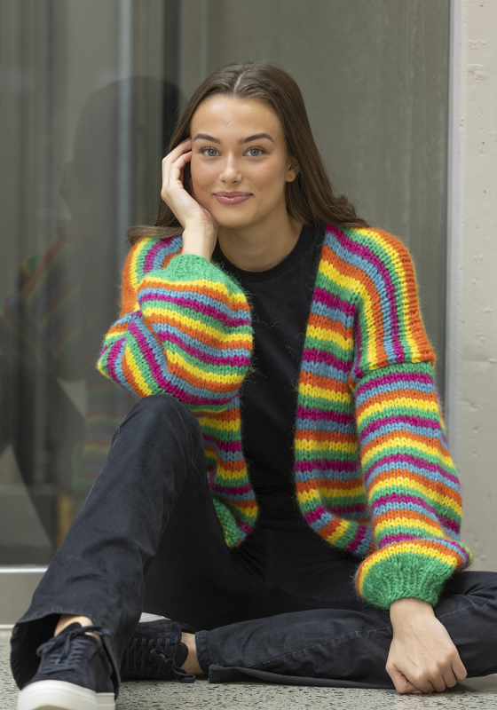 "Ginny" cardigan - Viking Design 2340-8 Kit - XS-XL - Viking Alpaca Bris, fra Viking