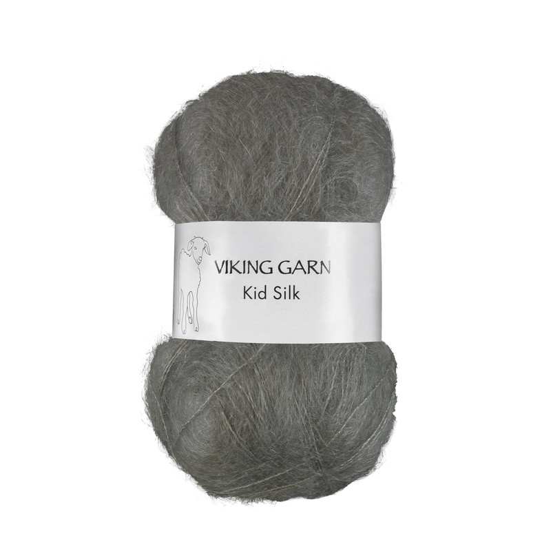 Viking Kid Silk 336 Støvet grøn, Mohair/Silk, fra Viking