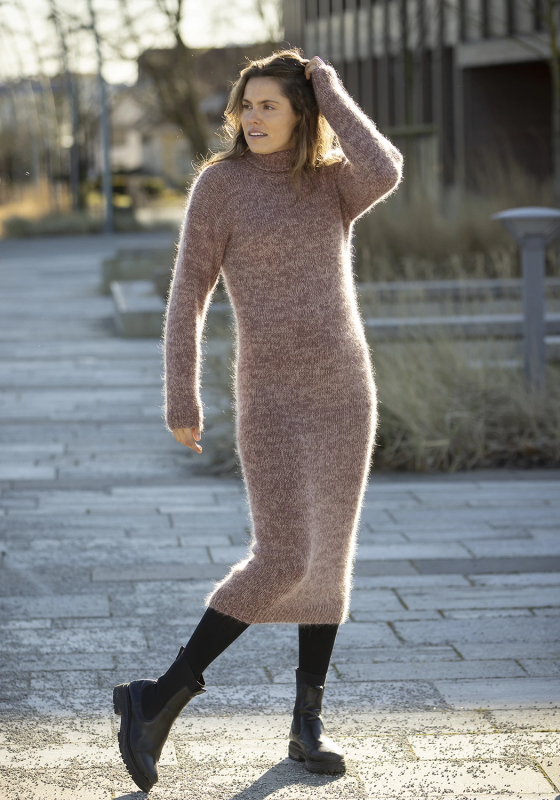 "Flor" Kjole - Viking Design 2313-6 Kit - XS-XXL - Viking Alpaca Storm & Viking kid silk, fra Viking