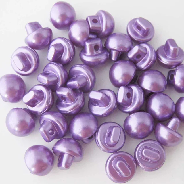 Lilla champignon plastikknap, 10 mm