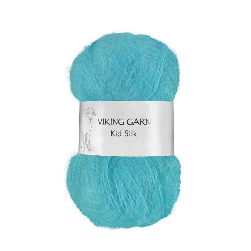 Viking Kid Silk 330 lys turkis, Mohair/Silk, fra Viking
