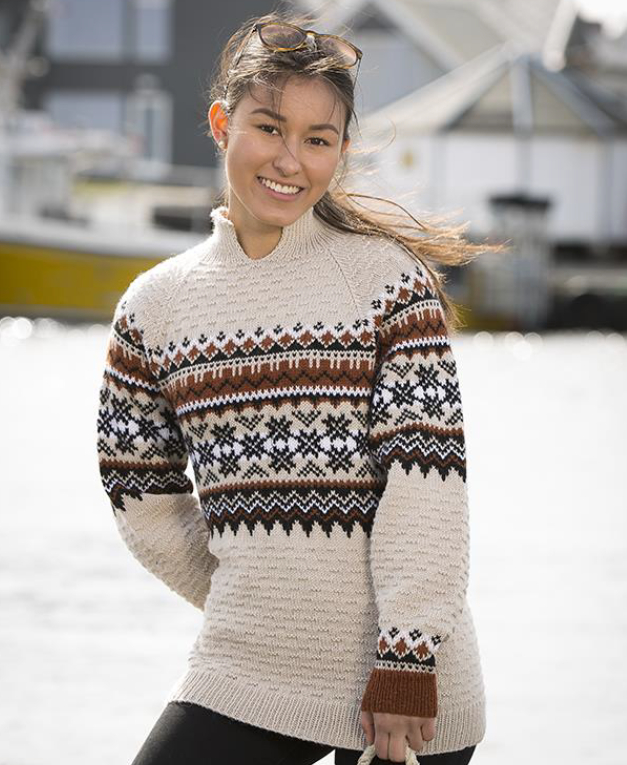 "Fryd" Genser, "Modell Troy" til damer - Viking Design 1709-1 Kit - XS-XXL - Viking Alpaca Storm, fra Viking