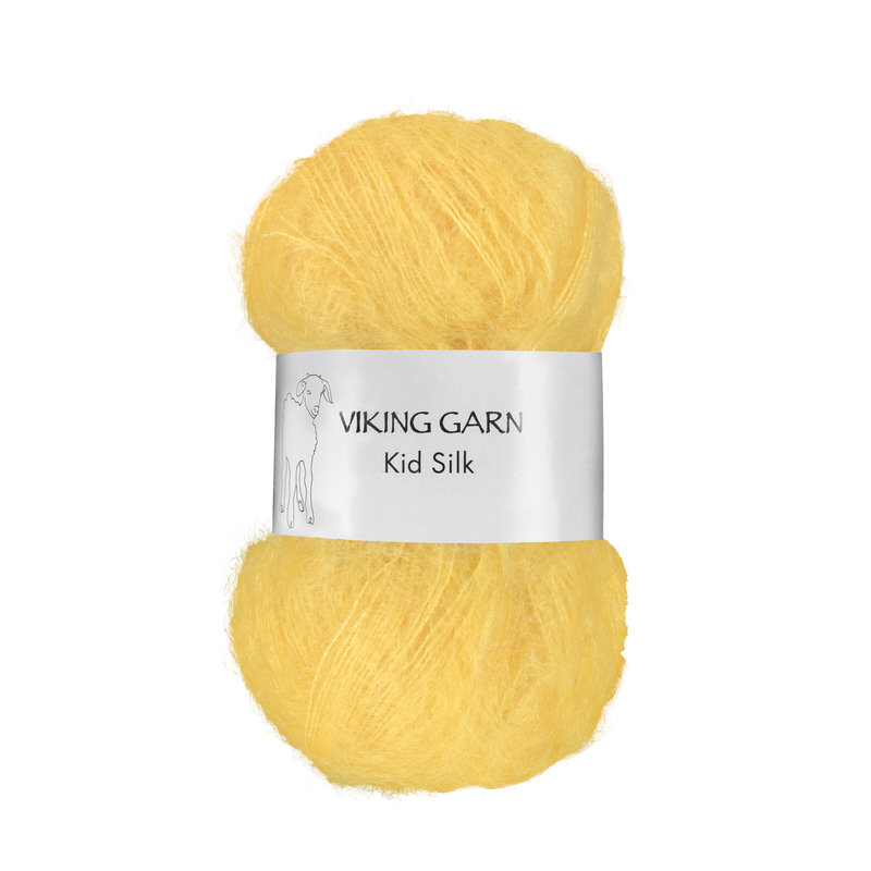 Viking Kid Silk 340 Lys gul, Mohair/Silk, fra Viking