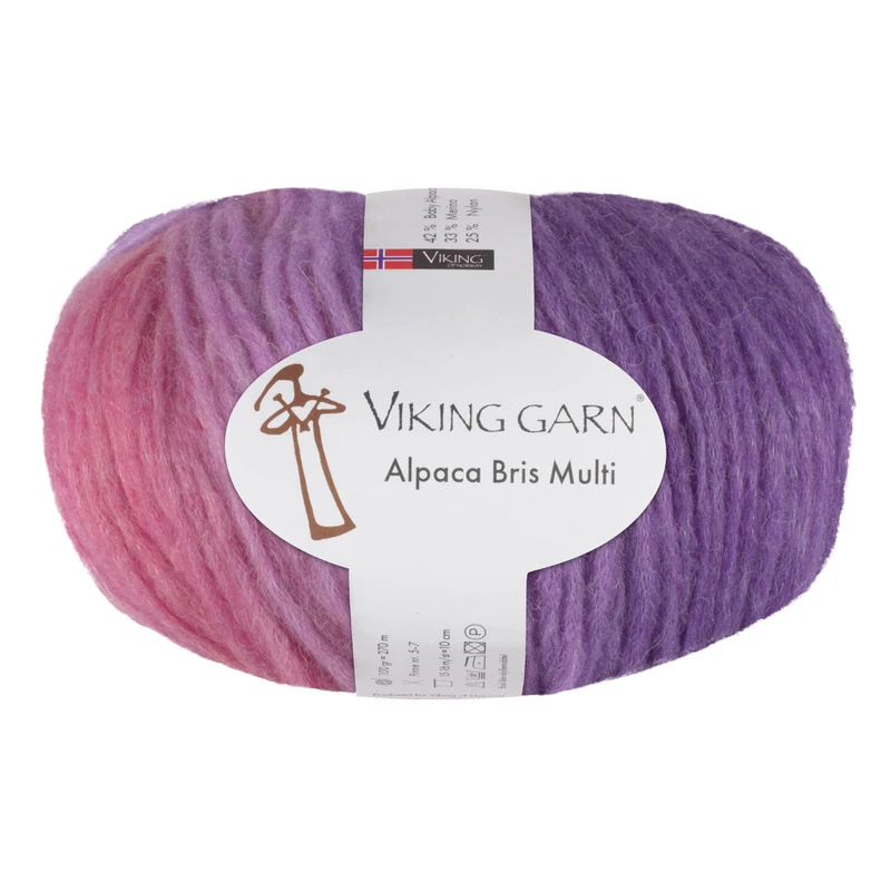 Viking Bris Multi - 370 Multi rosalilla, Alpacagarn, fra Viking