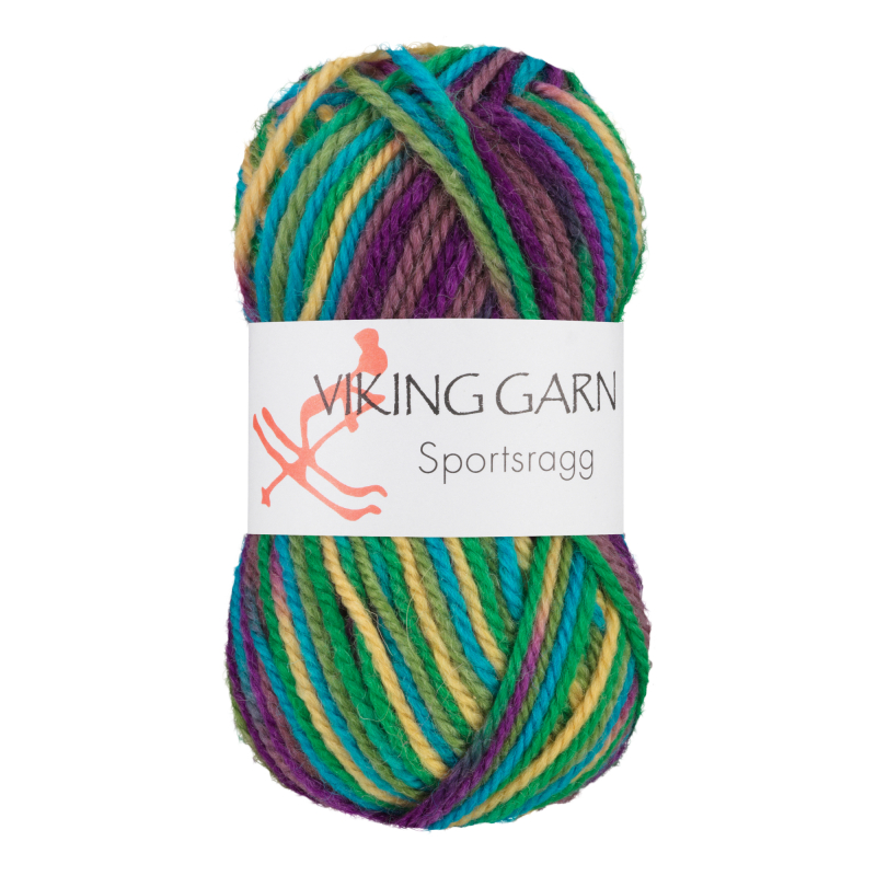 Viking Sportsragg - 592 Multi grøn/lilla, Uld/Akryl/Nylon, fra Viking