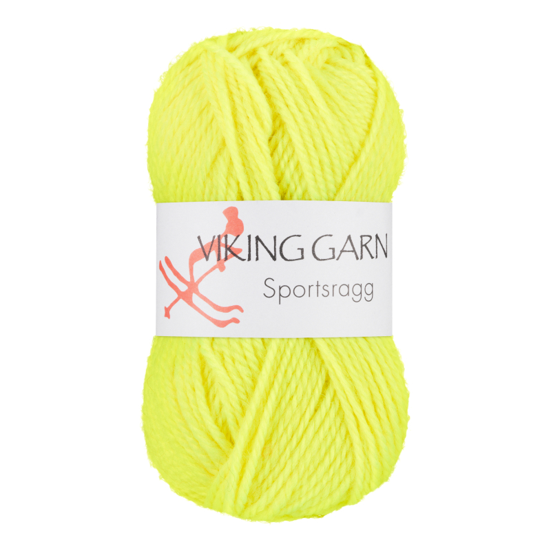 Viking Sportsragg - 549 Neongul, Uld/Akryl/Nylon, fra Viking