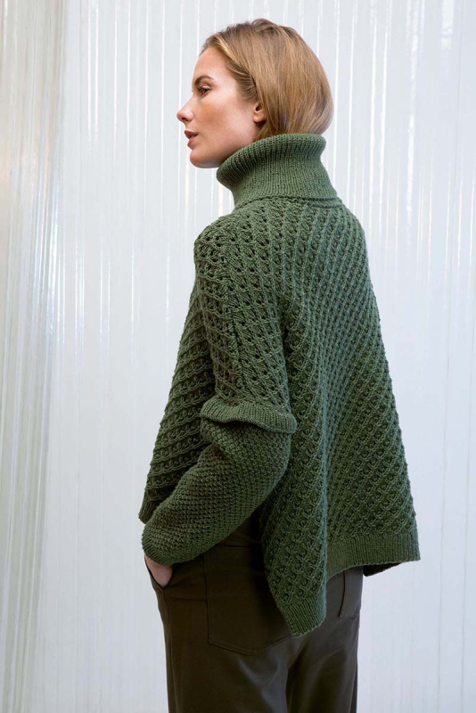 Rullekrave sweater - Lang yarns PTO-055-011 Kit - S/M - L/XL - Lang yarns merino 120, fra Viking