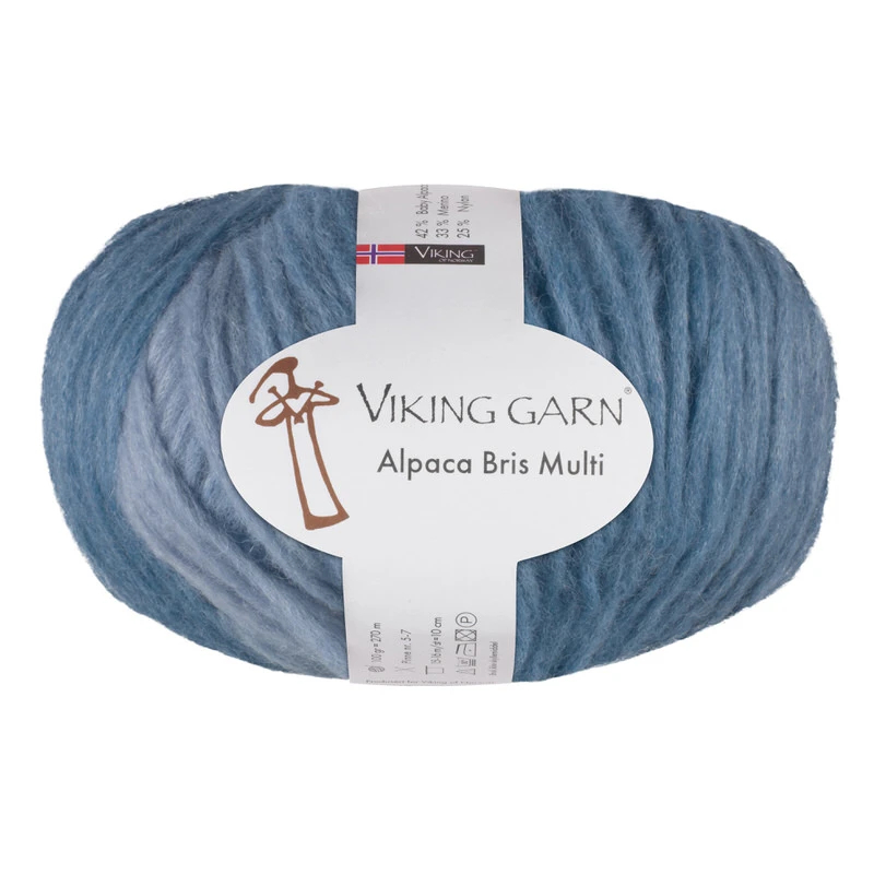 Viking Bris Multi - 321 Multi blågrå, Alpacagarn, fra Viking
