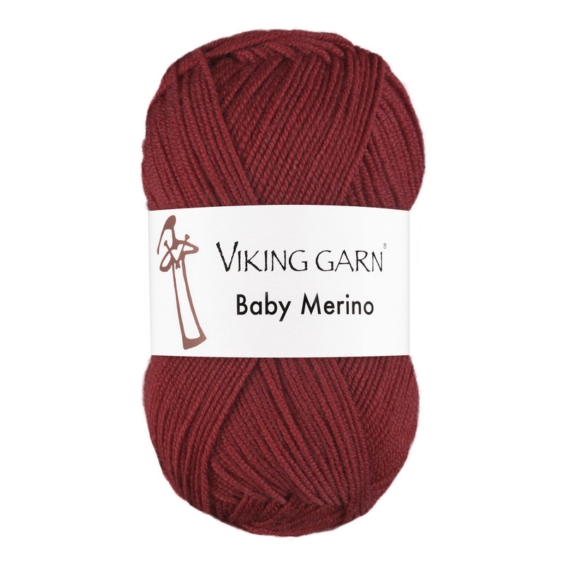 Viking Baby Merino - 256 Mørkerød, Merinould, fra Viking