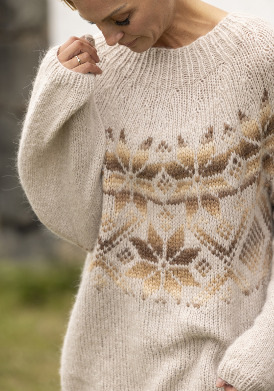 "Luna" Genser - Viking Design 2416-2C Kit - XS-XL - Viking Alpaca Bris, fra Viking