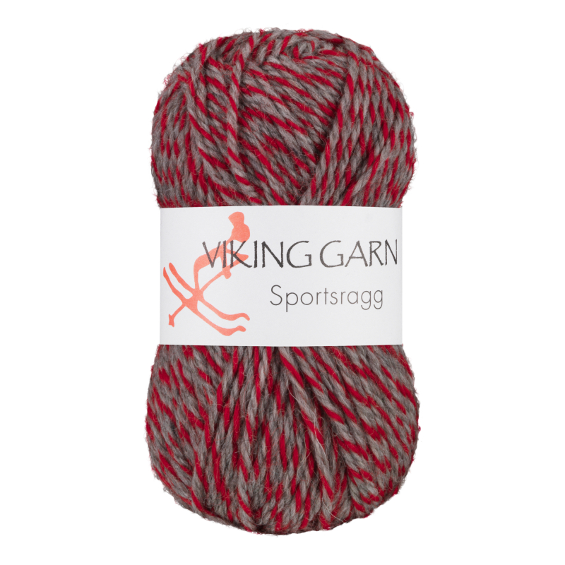 Viking Sportsragg - 560 Grå/rød, Uld/Akryl/Nylon, fra Viking