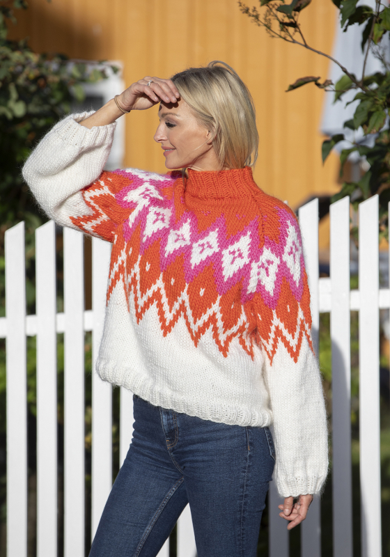 "Orange Blossom" genser- Viking Design 2426-1C Kit - XS-XXL - Viking Snorre, fra Viking