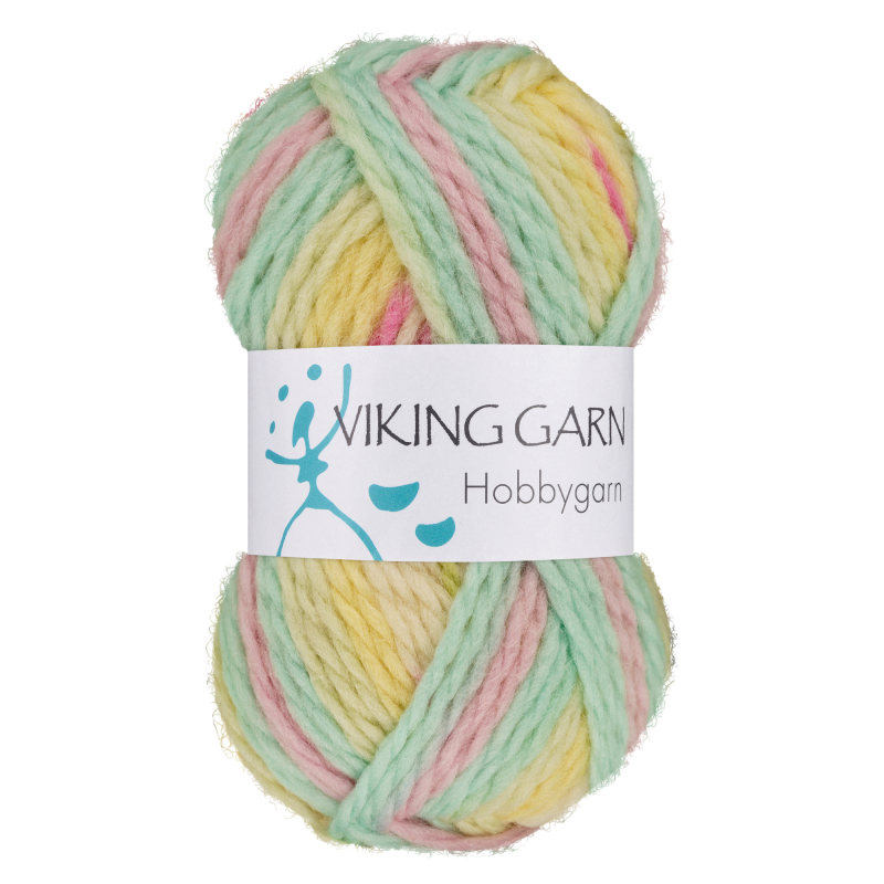 Viking Hobbygarn 984 multi pastel, Uldgarn, fra Viking