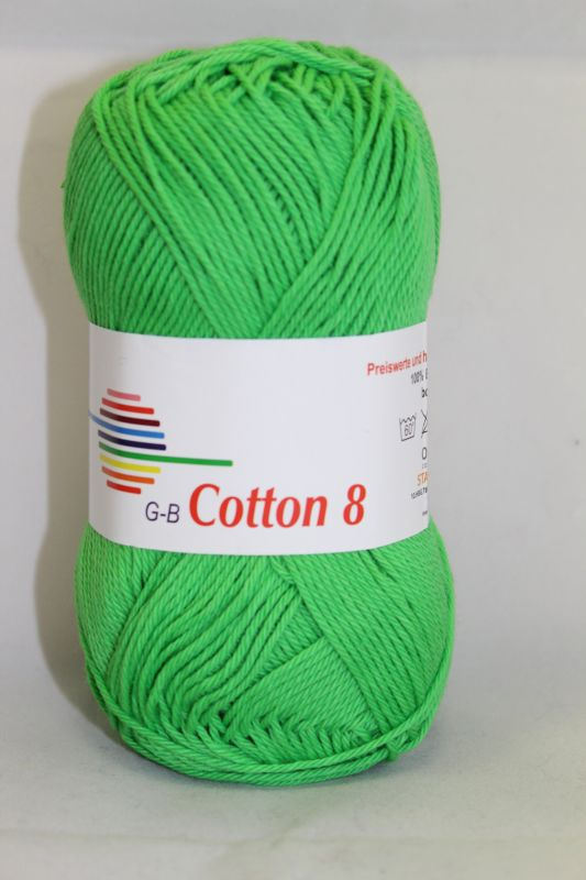 G-B Cotton 8/4 - 1449 Græsgrøn, Bomuldsgarn, fra G-B Garn