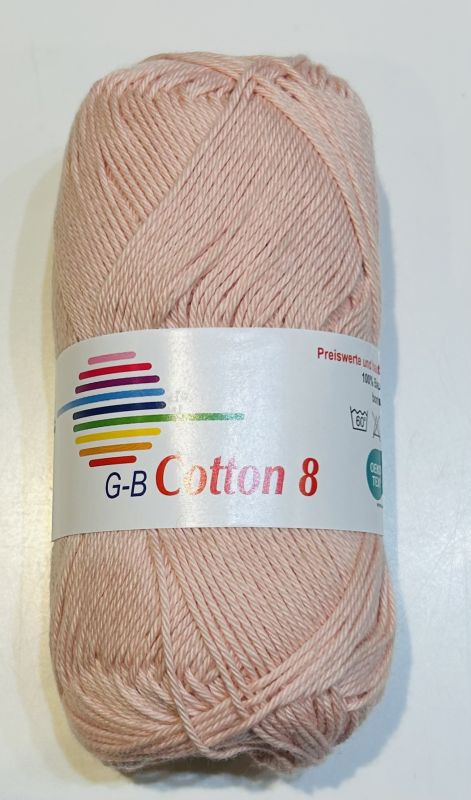 G-B Cotton 8/4 - 1230 Lyserød, Bomuldsgarn, fra G-B Garn