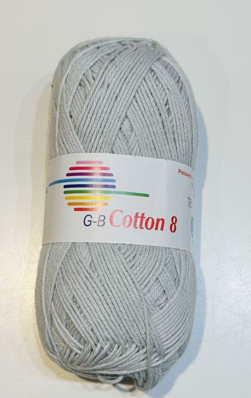 G-B Cotton 8/4 - 1250 Lysegrå, Bomuldsgarn, fra G-B Garn