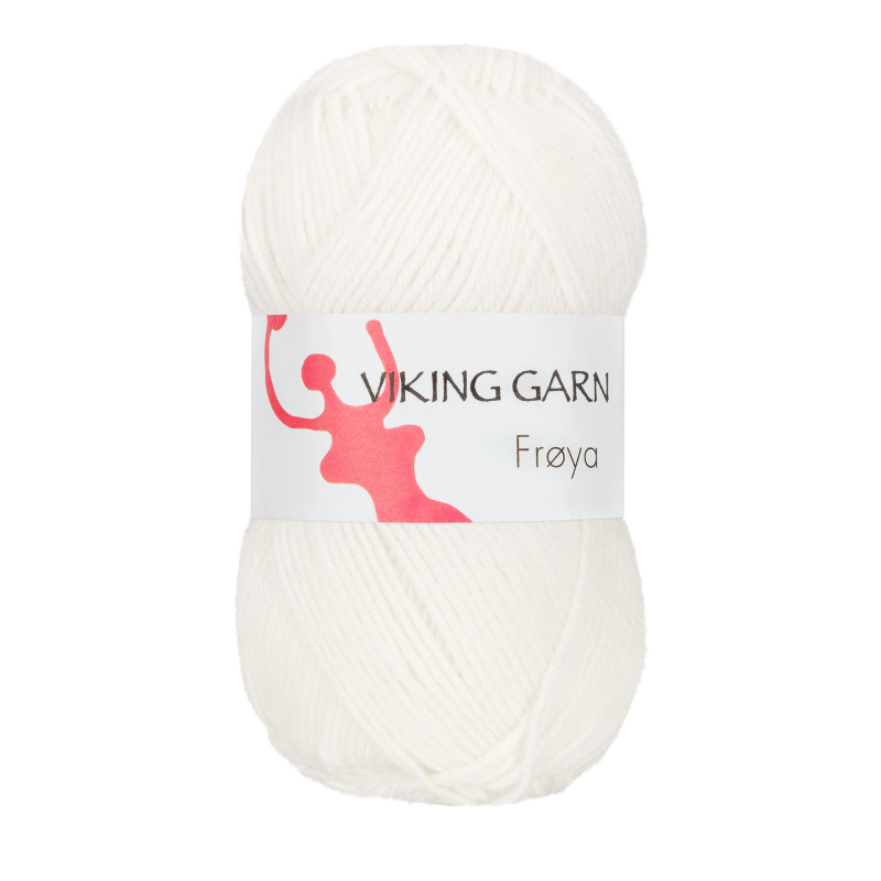 Viking Frøya - 202 Hvid, Uld/nylon, fra Viking
