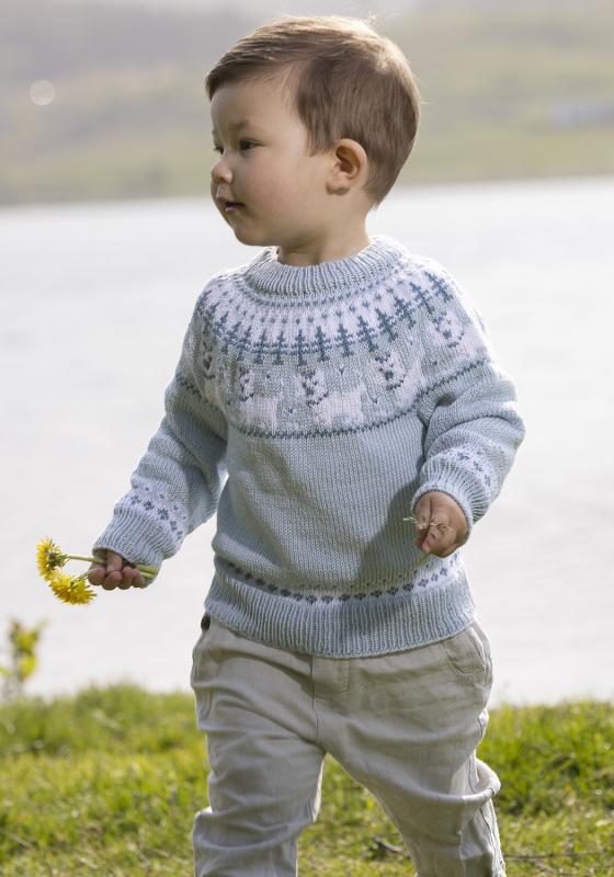 "Hunde" Genser- Viking Design 2323-6A Kit - 1 - 8år - Viking Bambino, fra Viking