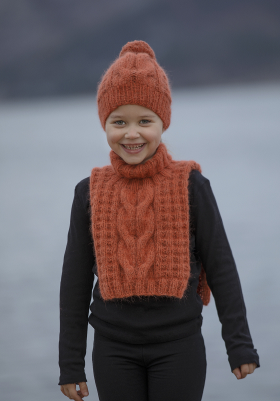 "Halm" Hals og hue - Viking Design 2033-1B Kit - Barn + Dame - Viking Alpaca Bris, fra Viking
