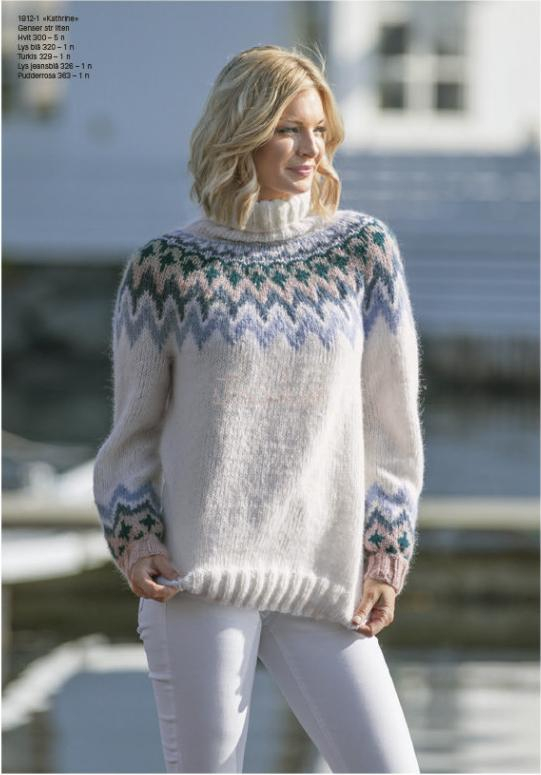 "Kathrine" Genser - Viking Design 1812-1D Kit - XS-XXL - Viking Alpaca Bris, fra Viking