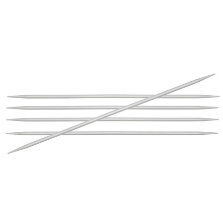3.75 mm - Knitpro Basix Aluminium Strømpepinde 15 cm, fra Knitpro