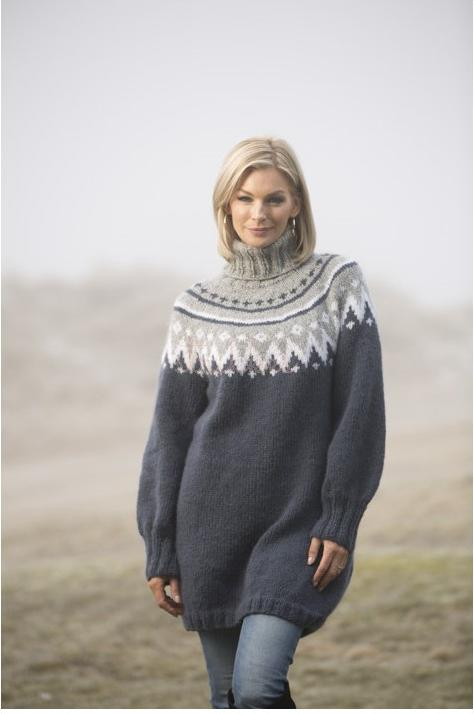 "Tåke" Genser - Viking Design 1807-5 Kit - XS-XXL - Viking Alpaca Bris, fra Viking