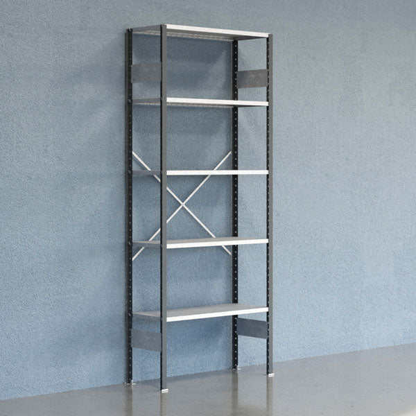 Lagerreol V06 Startsektion 2500x400 mm Åben / Galv