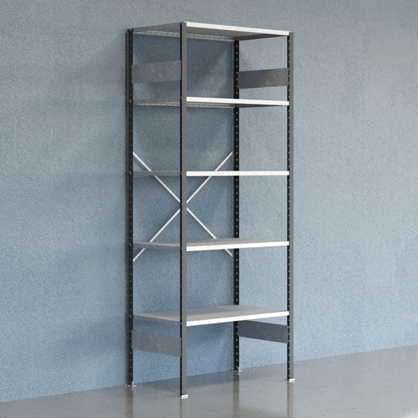 Lagerreol V06 Startsektion 2500x600 mm Åben / Galv