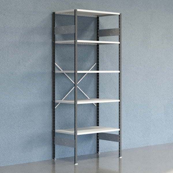 Lagerreol V06 Startsektion 2500x600 mm Åben / 7035