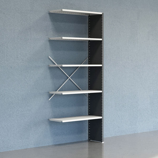 Lagerreol V06 Følgesektion 2500x400 mm Lukket / 7035