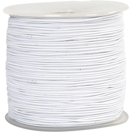Elastiksnor, tykkelse 1 mm, hvid, 250m/ 1 rl.