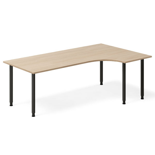 Skrivebord DNA, Eg 2000x1200mm Højre I-ben/Sort