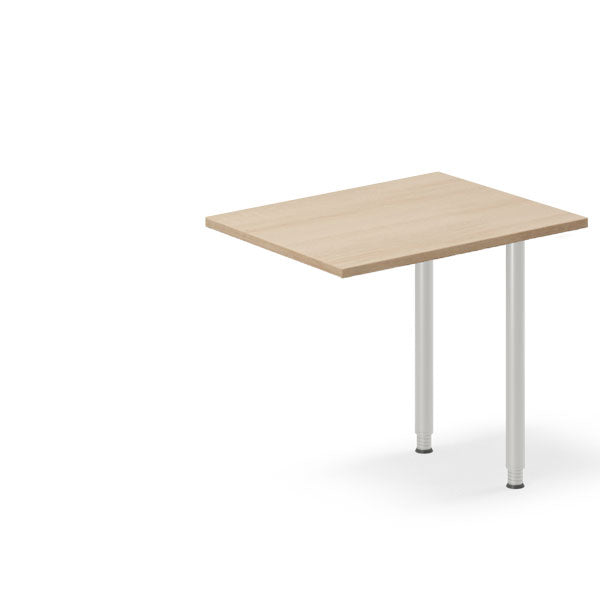 Skrivebord, tilbyg DNA Eg 800x600mm I-ben Alugrå