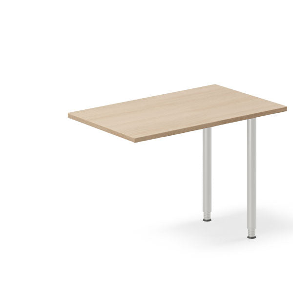 Skrivebord, tilbyg DNA Eg 1000x600mm I-ben Alugrå