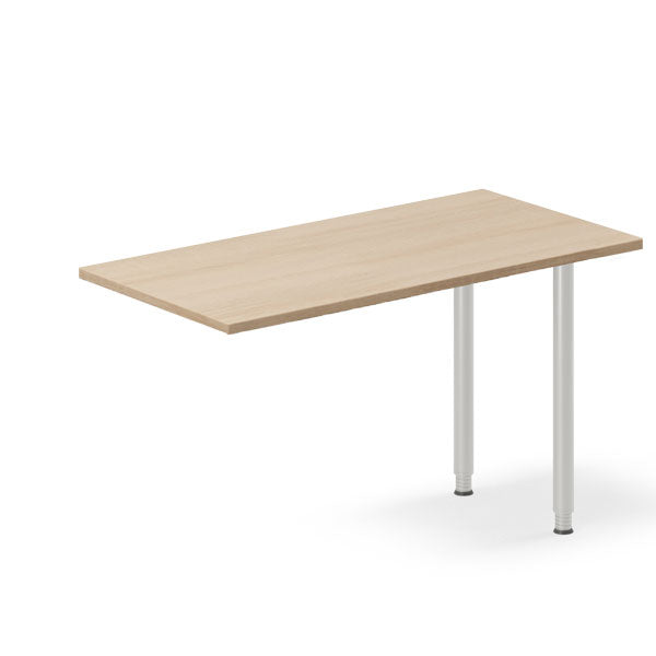 Skrivebord, tilbyg DNA Eg 1200x600mm I-ben Alugrå