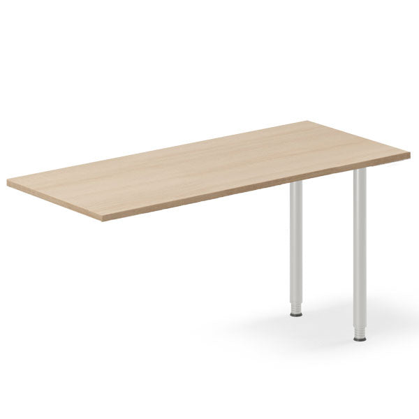 Skrivebord, tilbyg DNA Eg 1400x600mm I-ben Alugrå