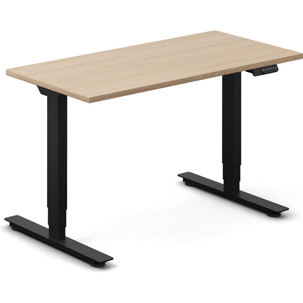 Hæve-sænkebord DNA, Eg 1200x600mm 2-ben/Sort