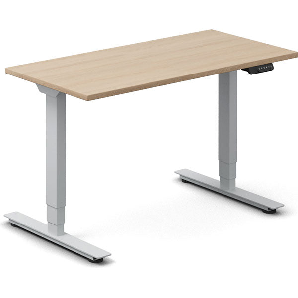 Hæve-sænkebord DNA, Eg 1200x600mm 2-ben/Alugrå