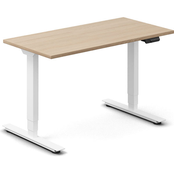 Hæve-sænkebord DNA, Eg 1200x600mm 2-ben/Hvid