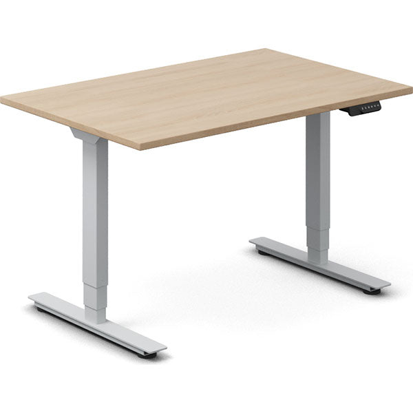 Hæve-sænkebord DNA, Eg 1200x800mm 2-ben/Alugrå
